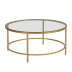 Carolina Living Verazano Faux Marble Top 36  Round Coffee Table - Gold