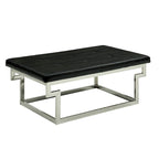 Jiva Contemporary Metal Upholstered Tufted Accent Bench by Furniture of America