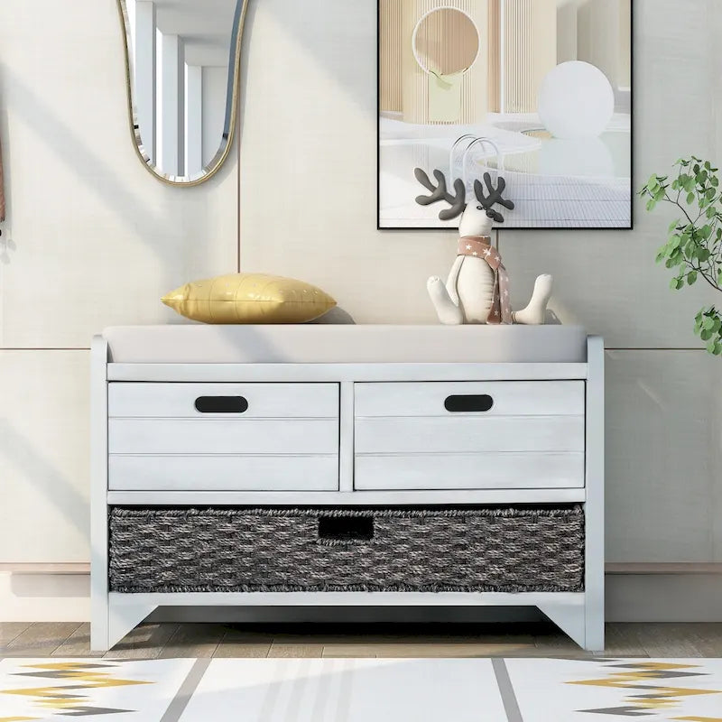 Storage Bench Entryway Bench Shoe Bench with Cushion