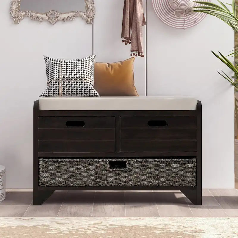 Storage Bench Entryway Bench Shoe Bench with Cushion