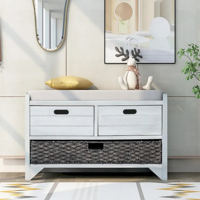 Storage Bench Entryway Bench Shoe Bench with Cushion
