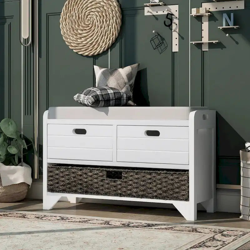 Storage Bench Entryway Bench Shoe Bench with Cushion
