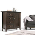 WYNDENHALL Halifax SOLID WOOD 37 inch Wide Transitional Medium Storage Cabinet - 37 w x 17 d x 36  h