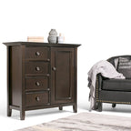WYNDENHALL Halifax SOLID WOOD 37 inch Wide Transitional Medium Storage Cabinet - 37 w x 17 d x 36  h