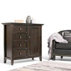 WYNDENHALL Halifax SOLID WOOD 37 inch Wide Transitional Medium Storage Cabinet - 37 w x 17 d x 36  h