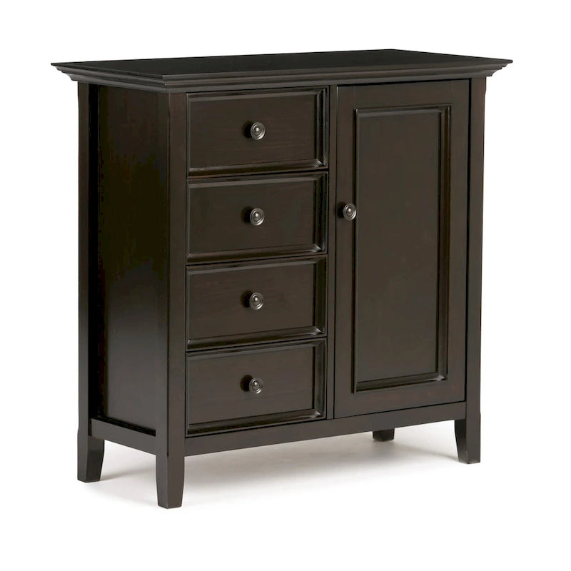 WYNDENHALL Halifax SOLID WOOD 37 inch Wide Transitional Medium Storage Cabinet - 37 w x 17 d x 36  h