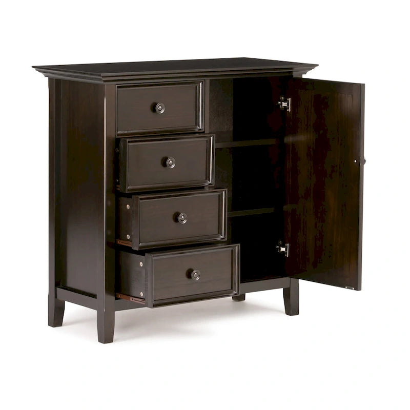 WYNDENHALL Halifax SOLID WOOD 37 inch Wide Transitional Medium Storage Cabinet - 37 w x 17 d x 36  h