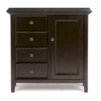 WYNDENHALL Halifax SOLID WOOD 37 inch Wide Transitional Medium Storage Cabinet - 37 w x 17 d x 36  h