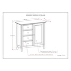 WYNDENHALL Halifax SOLID WOOD 37 inch Wide Transitional Medium Storage Cabinet - 37 w x 17 d x 36  h