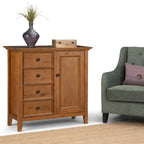 WYNDENHALL Halifax SOLID WOOD 37 inch Wide Transitional Medium Storage Cabinet - 37 w x 17 d x 36  h