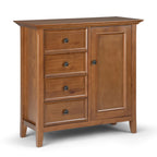 WYNDENHALL Halifax SOLID WOOD 37 inch Wide Transitional Medium Storage Cabinet - 37 w x 17 d x 36  h