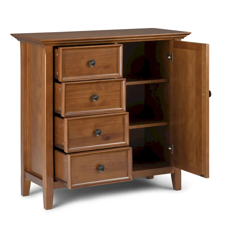WYNDENHALL Halifax SOLID WOOD 37 inch Wide Transitional Medium Storage Cabinet - 37 w x 17 d x 36  h