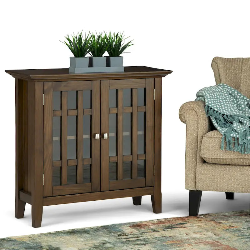 WYNDENHALL Halifax SOLID WOOD 37 inch Wide Transitional Medium Storage Cabinet - 37 w x 17 d x 36  h