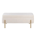Silver Orchid Galotti Storage Bench with Flip-Top Lid