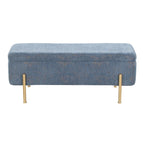 Silver Orchid Galotti Storage Bench with Flip-Top Lid