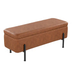 Silver Orchid Galotti Storage Bench with Flip-Top Lid