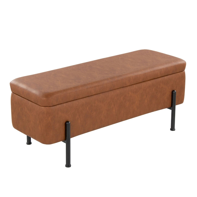 Silver Orchid Galotti Storage Bench with Flip-Top Lid