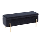 Silver Orchid Galotti Storage Bench with Flip-Top Lid