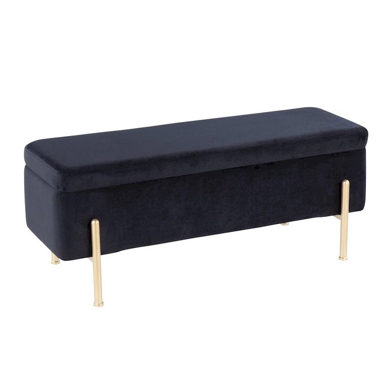 Silver Orchid Galotti Storage Bench with Flip-Top Lid