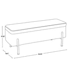 Silver Orchid Galotti Storage Bench with Flip-Top Lid