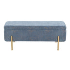 Silver Orchid Galotti Storage Bench with Flip-Top Lid