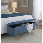 Silver Orchid Galotti Storage Bench with Flip-Top Lid