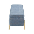 Silver Orchid Galotti Storage Bench with Flip-Top Lid