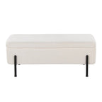 Silver Orchid Galotti Storage Bench with Flip-Top Lid