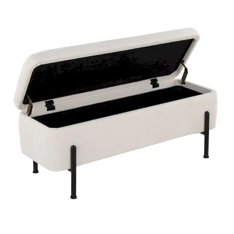 Silver Orchid Galotti Storage Bench with Flip-Top Lid