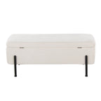 Silver Orchid Galotti Storage Bench with Flip-Top Lid