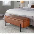 Silver Orchid Galotti Storage Bench with Flip-Top Lid