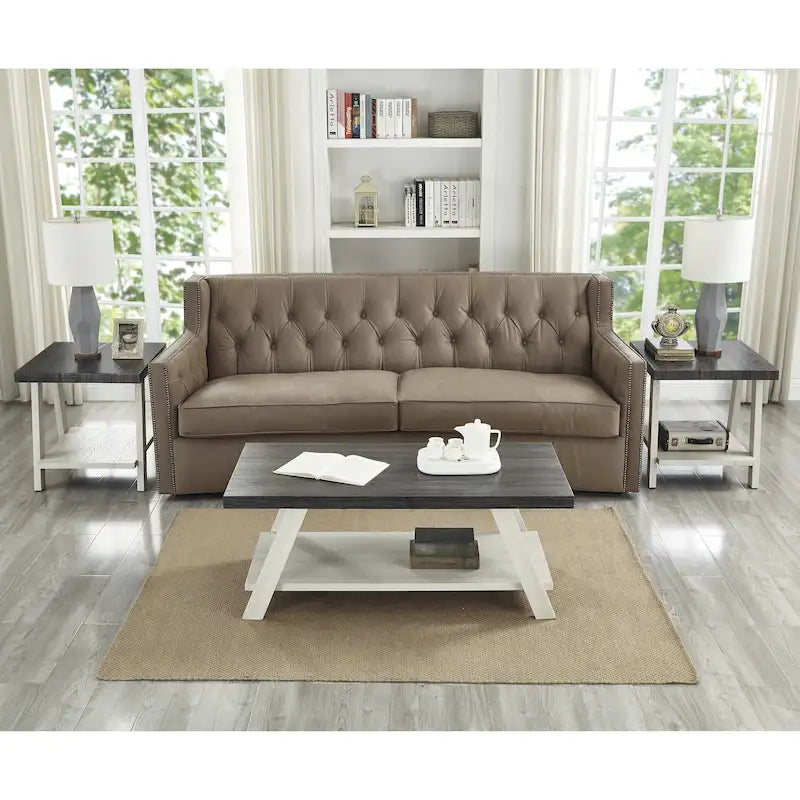 Roundhill Furniture Athens Contemporary 3-pc. Replicated Wood Shelf Table Set