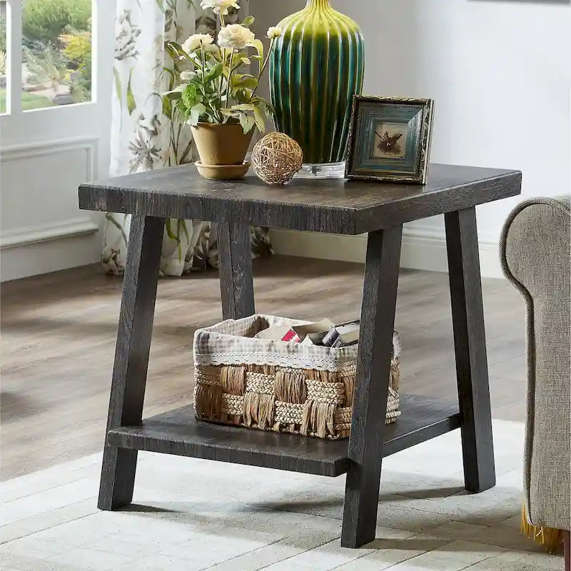 Roundhill Furniture Athens Contemporary 3-pc. Replicated Wood Shelf Table Set