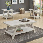 Roundhill Furniture Athens Contemporary 3-pc. Replicated Wood Shelf Table Set