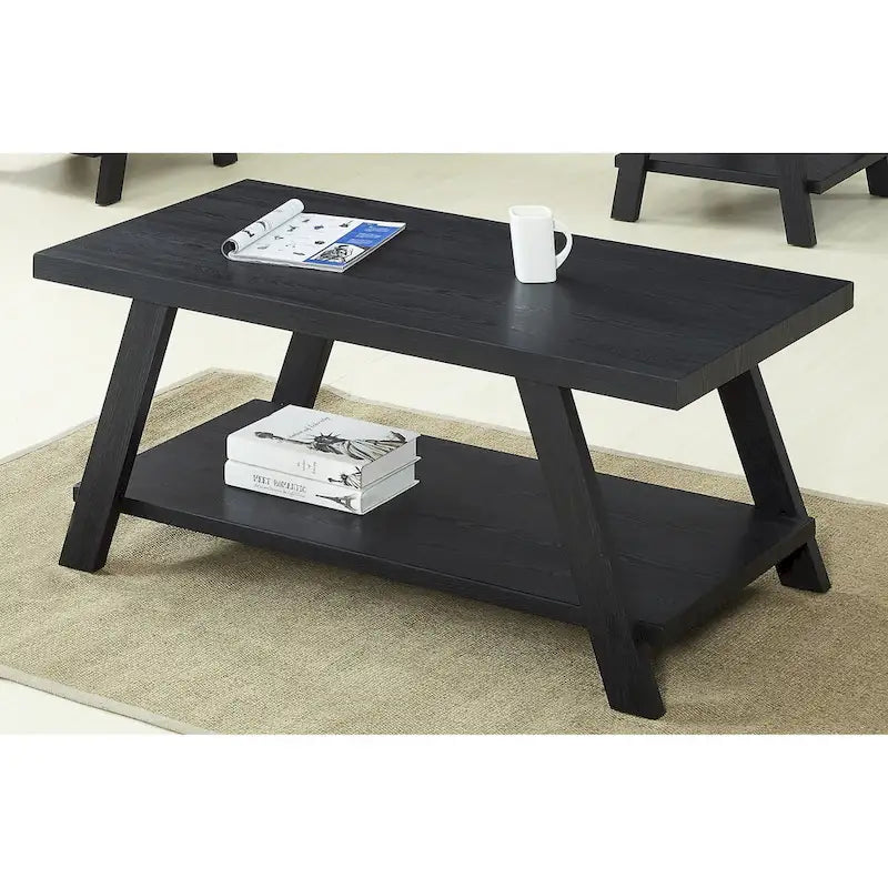Roundhill Furniture Athens Contemporary 3-pc. Replicated Wood Shelf Table Set