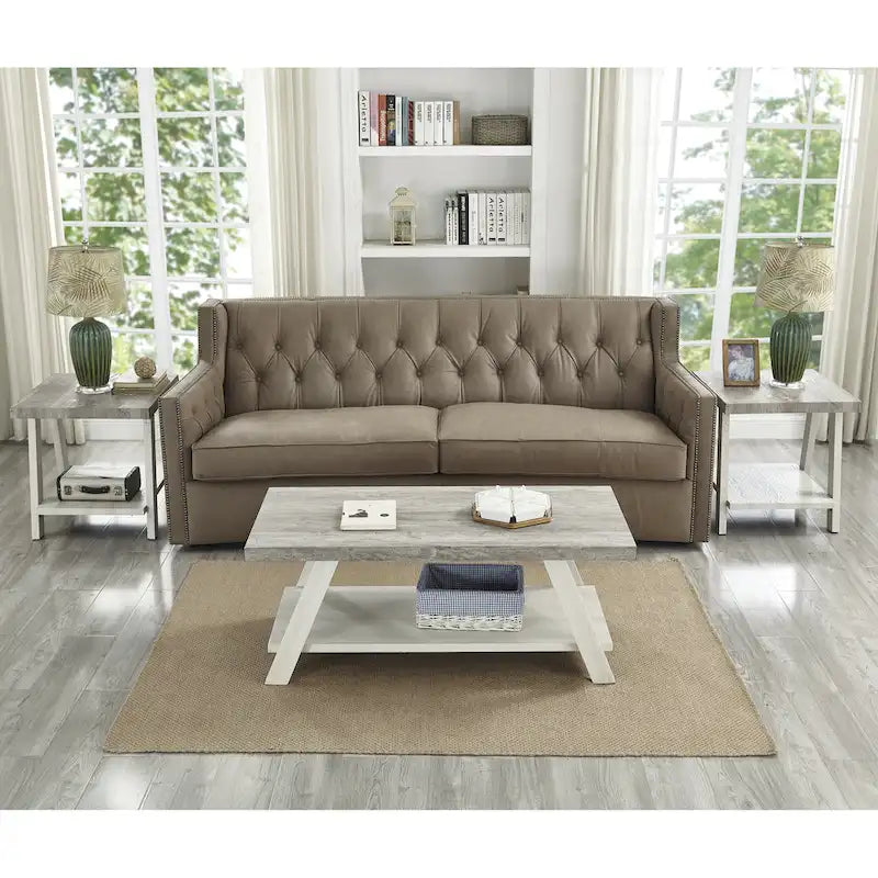 Roundhill Furniture Athens Contemporary 3-pc. Replicated Wood Shelf Table Set
