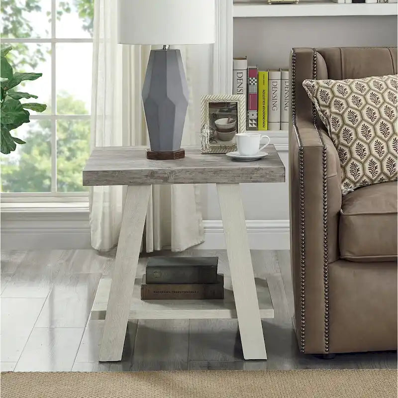 Roundhill Furniture Athens Contemporary 3-pc. Replicated Wood Shelf Table Set