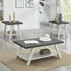 Roundhill Furniture Athens Contemporary 3-pc. Replicated Wood Shelf Table Set