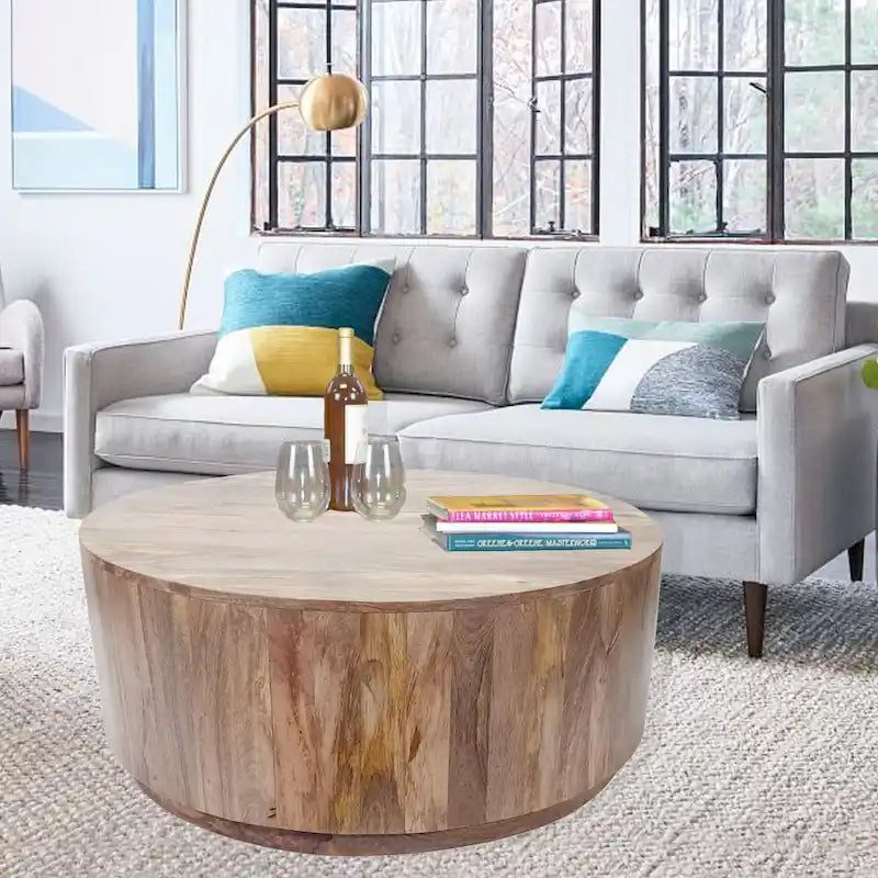 Carolina Living Tamia 42  Round Wooden Coffee Table - Elm