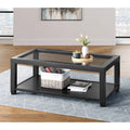 Cordero Wood and Glass Top 48-Inch Wide Coffee Table with Shelf Storage