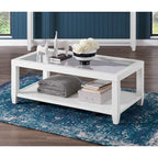Cordero Wood and Glass Top 48-Inch Wide Coffee Table with Shelf Storage