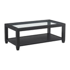 Cordero Wood and Glass Top 48-Inch Wide Coffee Table with Shelf Storage