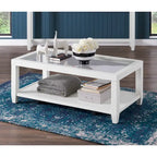 Cordero Wood and Glass Top 48-Inch Wide Coffee Table with Shelf Storage