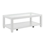 Cordero Wood and Glass Top 48-Inch Wide Coffee Table with Shelf Storage