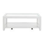 Cordero Wood and Glass Top 48-Inch Wide Coffee Table with Shelf Storage