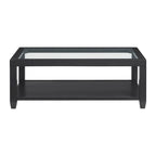 Cordero Wood and Glass Top 48-Inch Wide Coffee Table with Shelf Storage