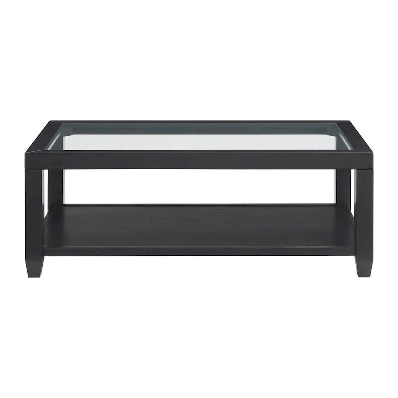 Cordero Wood and Glass Top 48-Inch Wide Coffee Table with Shelf Storage
