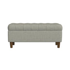 HomePop Button Tufted Top Storage Bench with Wood Legs