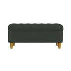 HomePop Button Tufted Top Storage Bench with Wood Legs