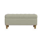 HomePop Button Tufted Top Storage Bench with Wood Legs